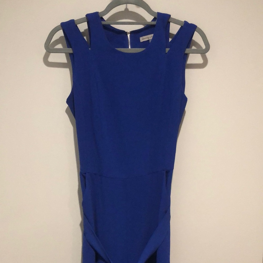 END OF YEAR SALE! | Danny & Nicole Sleeveless Blue Jumpsuit with Tie Belt